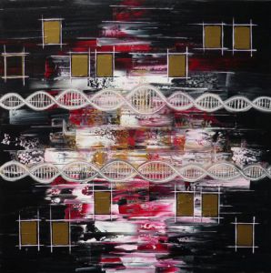 Voir le détail de cette oeuvre: Small gold Squares in DNA: communication by light